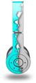 WraptorSkinz Skin Decal Wrap compatible with Original Beats Wireless Headphones Ripped Colors Neon Teal Gray Skin Only (HEADPHONES NOT INCLUDED)