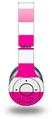 WraptorSkinz Skin Decal Wrap compatible with Original Beats Wireless Headphones Kearas Psycho Stripes Hot Pink and White Skin Only (HEADPHONES NOT INCLUDED)