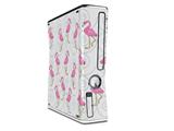 Flamingos on White Decal Style Skin for XBOX 360 Slim Vertical