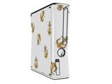 Anchors Away White Decal Style Skin for XBOX 360 Slim Vertical