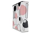 Lots of Dots Pink on White Decal Style Skin for XBOX 360 Slim Vertical