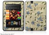 Flowers and Berries Blue Decal Style Skin fits 2012 Amazon Kindle Fire HD 7 inch
