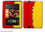 Ripped Colors Red Yellow Decal Style Skin fits 2012 Amazon Kindle Fire HD 7 inch