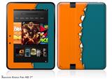 Ripped Colors Orange Seafoam Green Decal Style Skin fits 2012 Amazon Kindle Fire HD 7 inch