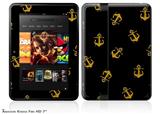 Anchors Away Black Decal Style Skin fits 2012 Amazon Kindle Fire HD 7 inch