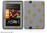 Anchors Away Gray Decal Style Skin fits 2012 Amazon Kindle Fire HD 7 inch