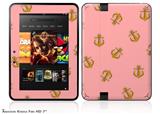 Anchors Away Pink Decal Style Skin fits 2012 Amazon Kindle Fire HD 7 inch