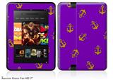 Anchors Away Purple Decal Style Skin fits 2012 Amazon Kindle Fire HD 7 inch