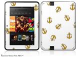 Anchors Away White Decal Style Skin fits 2012 Amazon Kindle Fire HD 7 inch
