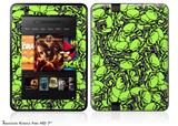 Scattered Skulls Neon Green Decal Style Skin fits 2012 Amazon Kindle Fire HD 7 inch