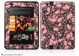 Scattered Skulls Pink Decal Style Skin fits 2012 Amazon Kindle Fire HD 7 inch
