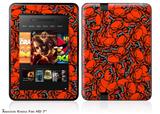 Scattered Skulls Red Decal Style Skin fits 2012 Amazon Kindle Fire HD 7 inch