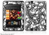 Scattered Skulls White Decal Style Skin fits 2012 Amazon Kindle Fire HD 7 inch