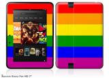 Rainbow Stripes Decal Style Skin fits 2012 Amazon Kindle Fire HD 7 inch
