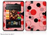 Lots of Dots Red on Pink Decal Style Skin fits 2012 Amazon Kindle Fire HD 7 inch