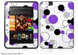 Lots of Dots Purple on White Decal Style Skin fits 2012 Amazon Kindle Fire HD 7 inch