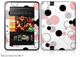 Lots of Dots Pink on White Decal Style Skin fits 2012 Amazon Kindle Fire HD 7 inch
