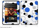 Lots of Dots Blue on White Decal Style Skin fits 2012 Amazon Kindle Fire HD 7 inch