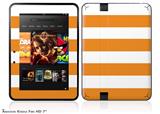 Kearas Psycho Stripes Orange and White Decal Style Skin fits 2012 Amazon Kindle Fire HD 7 inch