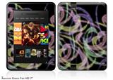 Neon Swoosh on Black Decal Style Skin fits 2012 Amazon Kindle Fire HD 7 inch