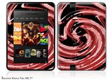 Alecias Swirl 02 Red Decal Style Skin fits 2012 Amazon Kindle Fire HD 7 inch
