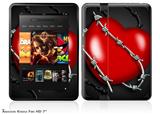 Barbwire Heart Red Decal Style Skin fits 2012 Amazon Kindle Fire HD 7 inch