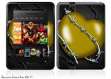 Barbwire Heart Yellow Decal Style Skin fits 2012 Amazon Kindle Fire HD 7 inch