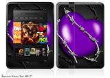 Barbwire Heart Purple Decal Style Skin fits 2012 Amazon Kindle Fire HD 7 inch