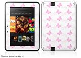Pastel Butterflies Pink on White Decal Style Skin fits 2012 Amazon Kindle Fire HD 7 inch
