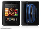 2010 Chevy Camaro Aqua - Black Stripes on Black Decal Style Skin fits 2012 Amazon Kindle Fire HD 7 inch