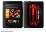 2010 Chevy Camaro Jeweled Red - White Stripes on Black Decal Style Skin fits 2012 Amazon Kindle Fire HD 7 inch