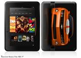 2010 Chevy Camaro Orange - White Stripes on Black Decal Style Skin fits 2012 Amazon Kindle Fire HD 7 inch