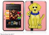 Puppy Dogs on Pink Decal Style Skin fits 2012 Amazon Kindle Fire HD 7 inch