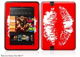 Big Kiss White Lips on Red Decal Style Skin fits 2012 Amazon Kindle Fire HD 7 inch