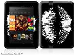 Big Kiss White Lips on Black Decal Style Skin fits 2012 Amazon Kindle Fire HD 7 inch