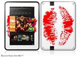 Big Kiss Red Lips on White Decal Style Skin fits 2012 Amazon Kindle Fire HD 7 inch