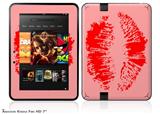 Big Kiss Red Lips on Pink Decal Style Skin fits 2012 Amazon Kindle Fire HD 7 inch