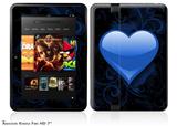 Glass Heart Grunge Blue Decal Style Skin fits 2012 Amazon Kindle Fire HD 7 inch