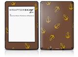 Anchors Away Chocolate Brown - Decal Style Skin fits Amazon Kindle Paperwhite (Original)