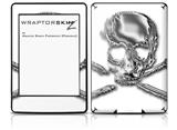 Chrome Skull on White - Decal Style Skin fits Amazon Kindle Paperwhite (Original)