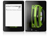 2010 Chevy Camaro Green - White Stripes on Black - Decal Style Skin fits Amazon Kindle Paperwhite (Original)