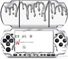 Sony PSP 3000 Decal Style Skin - Chrome Drip On White