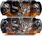 Sony PSP 3000 Decal Style Skin - Chrome Skulls on Fire