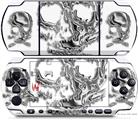 Sony PSP 3000 Decal Style Skin - Chrome Skulls on White