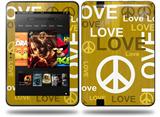 Love and Peace Yellow Decal Style Skin fits Amazon Kindle Fire HD 8.9 inch