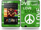 Love and Peace Green Decal Style Skin fits Amazon Kindle Fire HD 8.9 inch