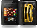 2010 Chevy Camaro Yellow - Black Stripes on Black Decal Style Skin fits Amazon Kindle Fire HD 8.9 inch