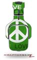 Love and Peace Green Decal Style Skin (fits Tritton AX Pro Gaming Headphones - HEADPHONES NOT INCLUDED) 
