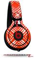 Skin Decal Wrap works with Beats Mixr Headphones Wavey Red Skin Only (HEADPHONES NOT INCLUDED)