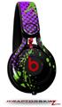 Skin Decal Wrap works with Beats Mixr Headphones Halftone Splatter Green Purple Skin Only (HEADPHONES NOT INCLUDED)